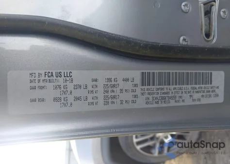 2019 Jeep Compass Sun And Wheel Fwd из США, поврежденный, VIN 3C4NJCBB6KT649259